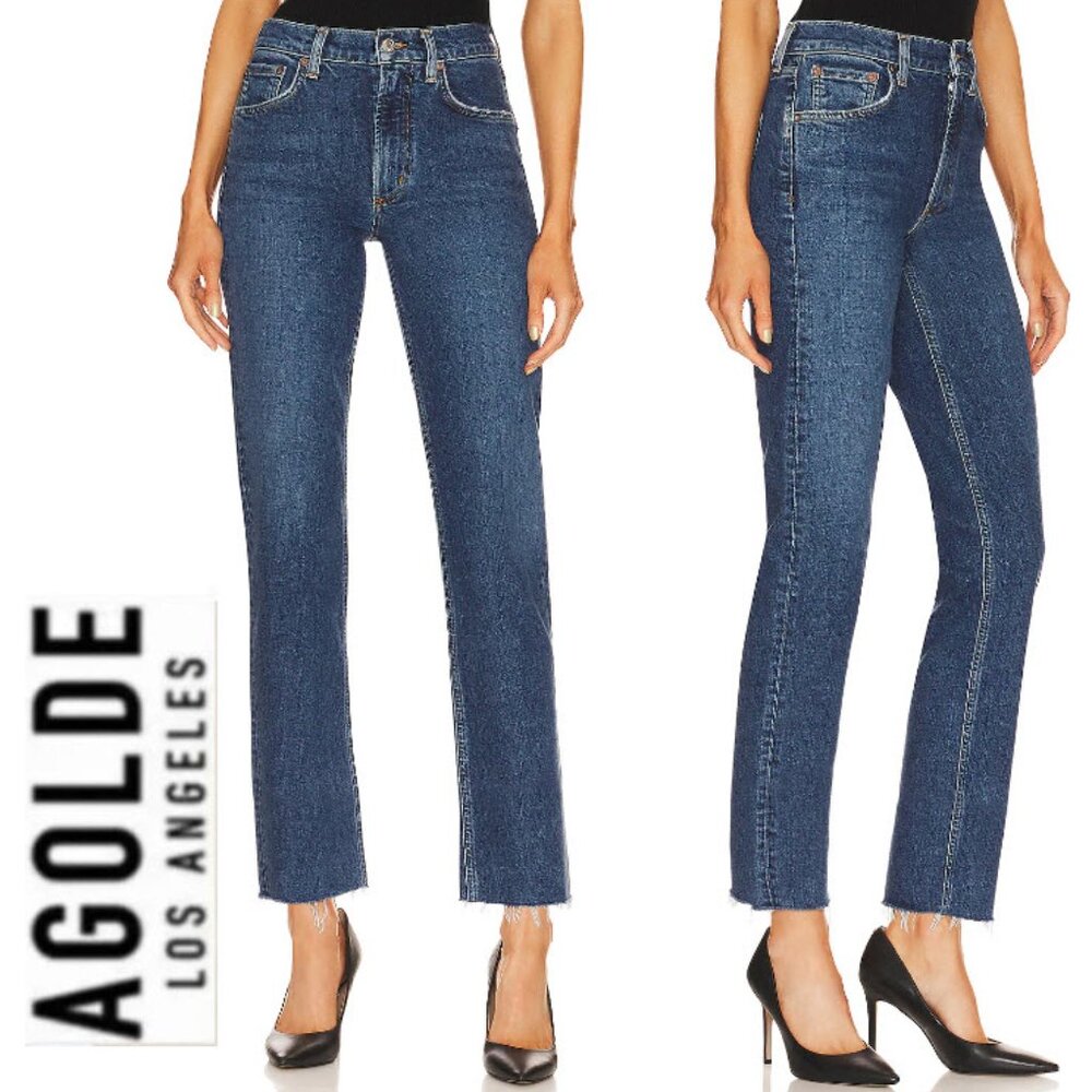 AGOLDE Kye Mid Rise Straight Crop Jeans Size 28